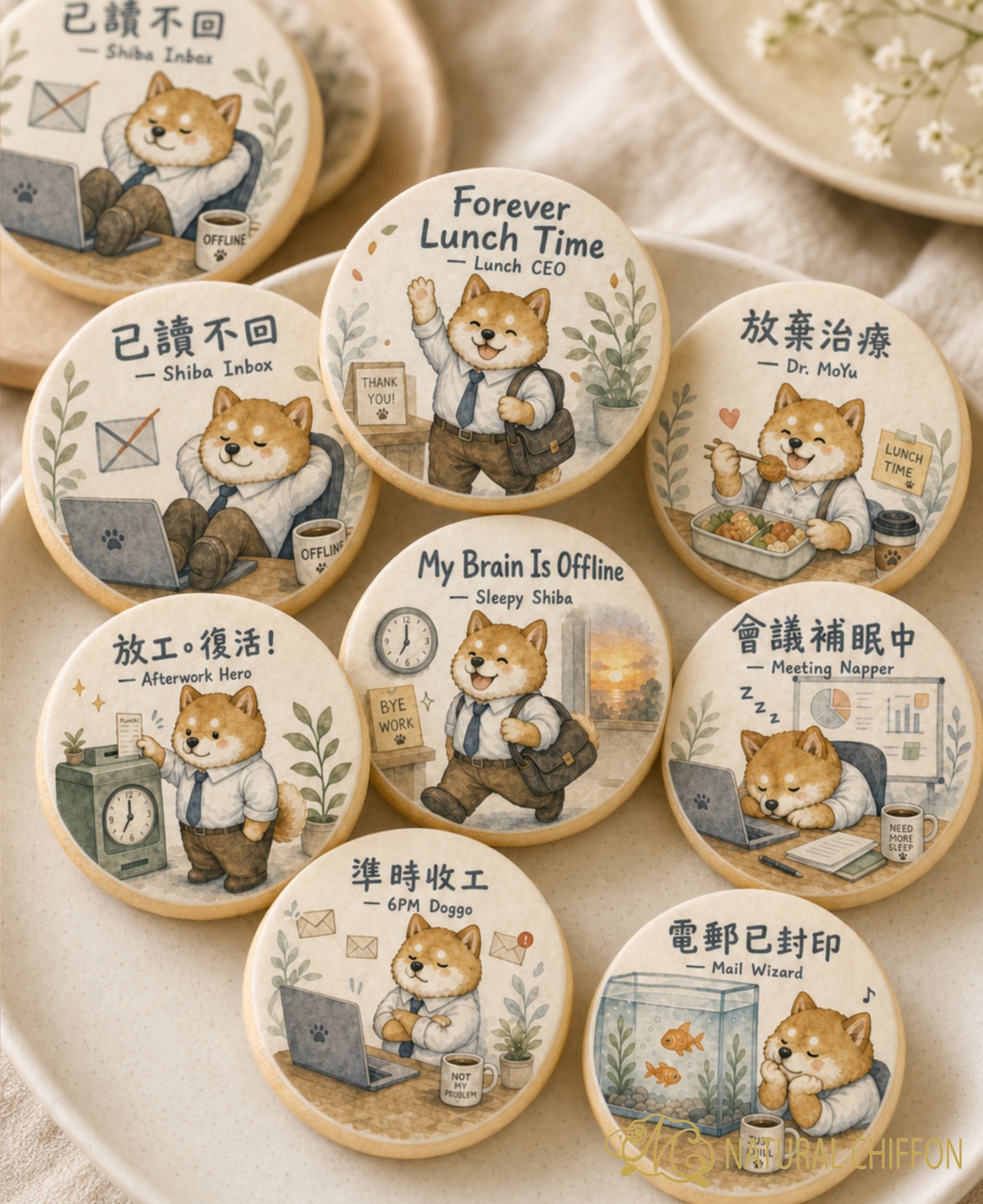 Working Shiba｜8款設計｜可改文字